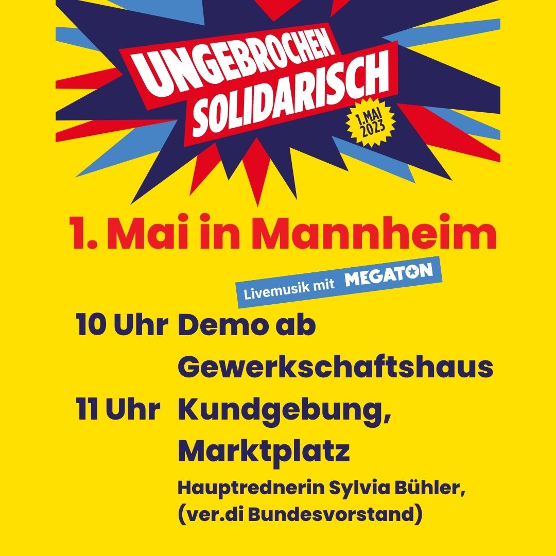 Plakat 1. Mai 23 Mannheim