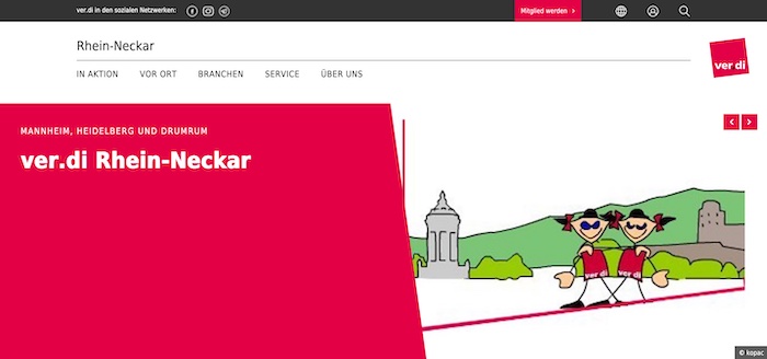 Homepage ver.di Rhein Neckar