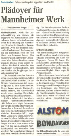 Zeitungsartikel Mannheimer Morgen 20.02.2020 Im Gespräch mit Thomas Merz LS